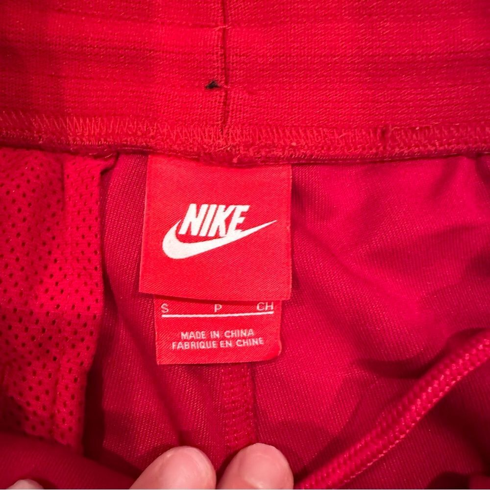 Nike Bright Red Retro Inspired Track Pants With Snaps Up Sides Size Small - Picture 2 of 12